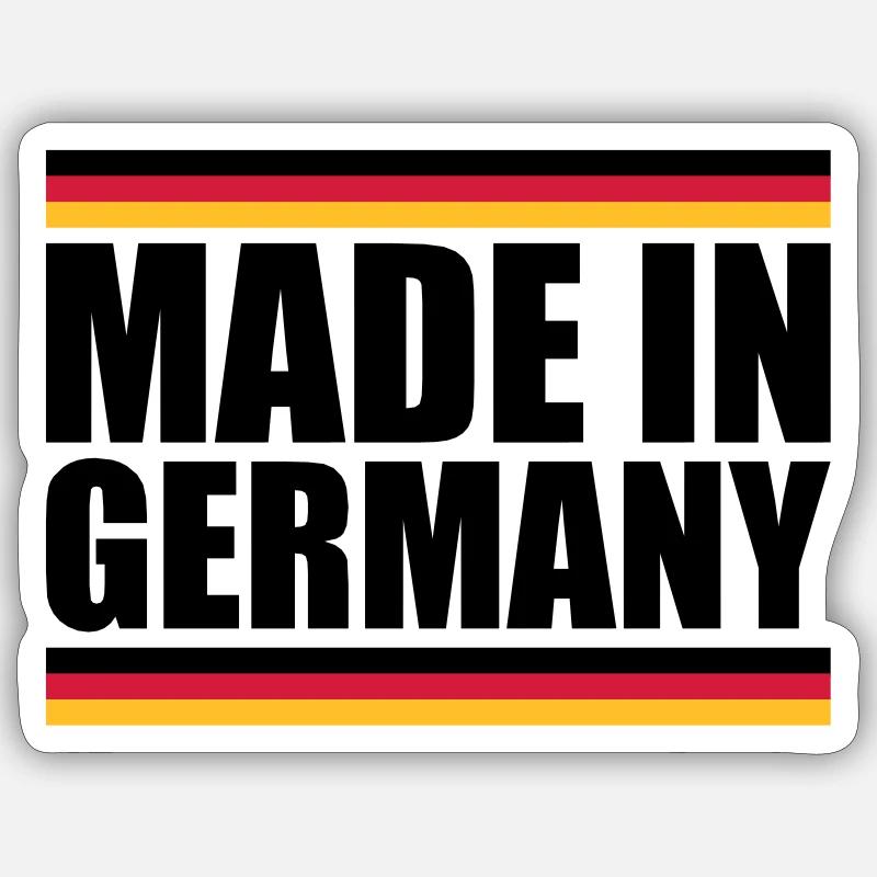 Made in Germany - Sticker Größe S (10 x 10 cm) - Mattweiß