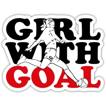 Girl with goal - Sticker size S (10 x 10 cm) - white matte - Front