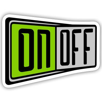 On Off Switch - Sticker size S (10 x 10 cm) - white matte - Front
