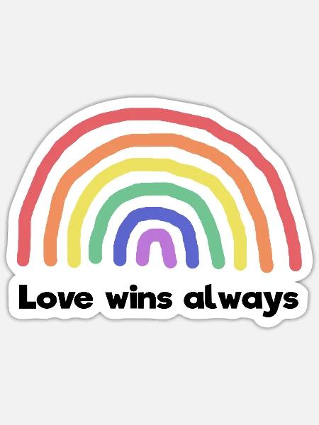 Frieden Liebe Regenbogen Statement Weltfrieden - Sticker Größe S (10 x 10 cm) - Mattweiß