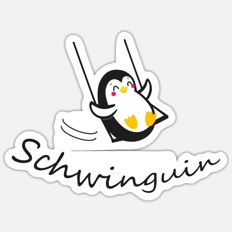 Schwinguin - Sticker Größe S (10 x 10 cm) - Mattweiß