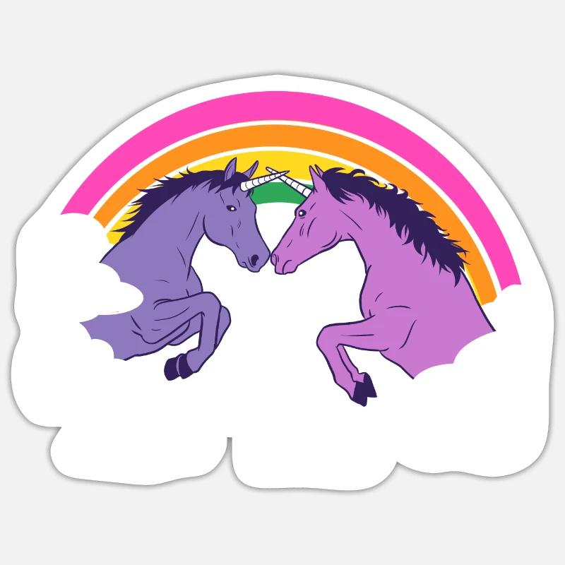 Duell der Einhörner Sticker Größe S (10 x 10 cm)