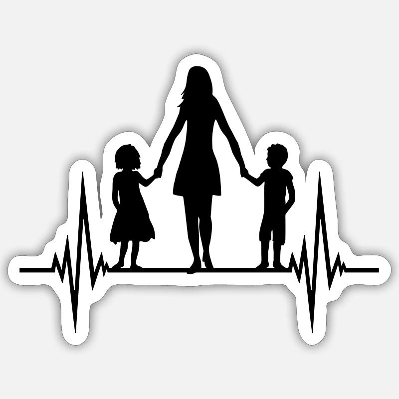 Fréquence Mama Enfants - Sticker taille S (10 x 10 cm) - blanc mat