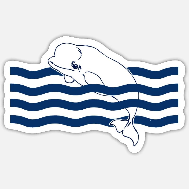 Beluga - Sticker taille S (10 x 10 cm) - blanc mat