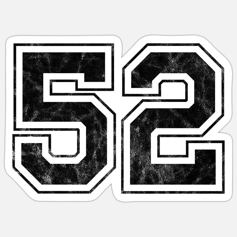 Numéro 52 - Sticker taille S (10 x 10 cm) - blanc mat