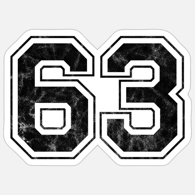 Numéro 63 - Sticker taille S (10 x 10 cm) - blanc mat