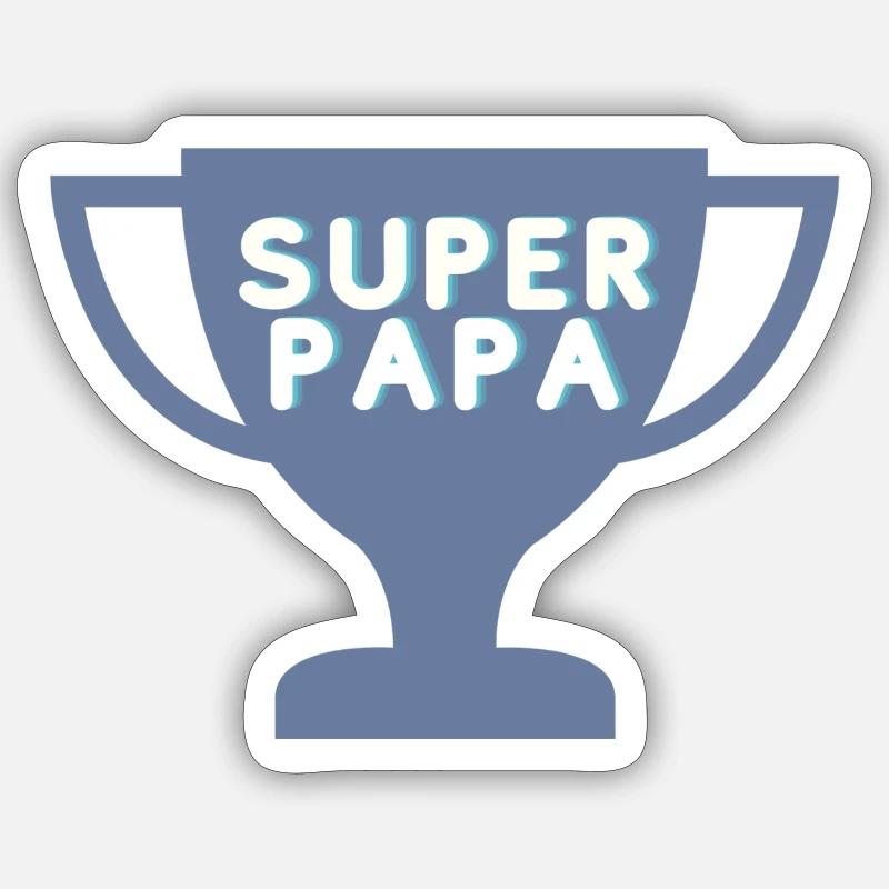 SUPER DAD - Sticker size S (10 x 10 cm) - white matte