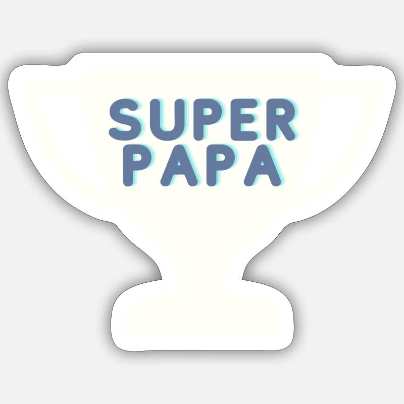 SUPERPAPA 2 - Sticker Größe S (10 x 10 cm) - Mattweiß