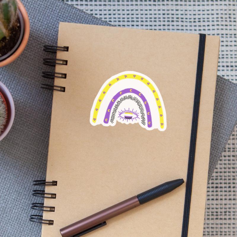 LGBTQ Nonbinary Rainbow Nonbinary Pride Sticker size S (10 x 10 cm)