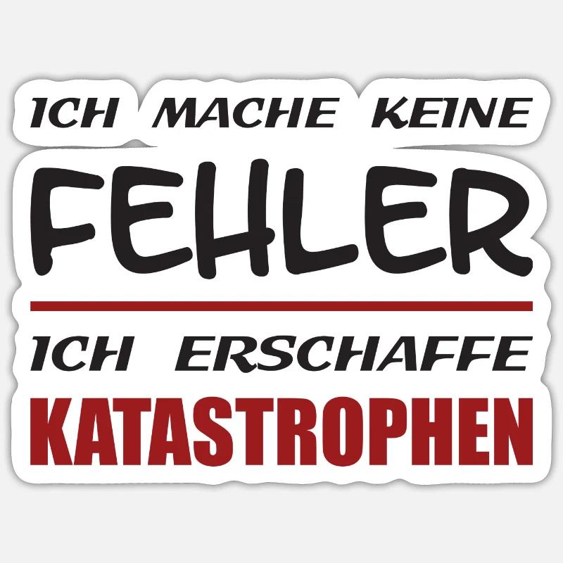 Lustiger Spruch Fehler Sticker Größe S (10 x 10 cm)