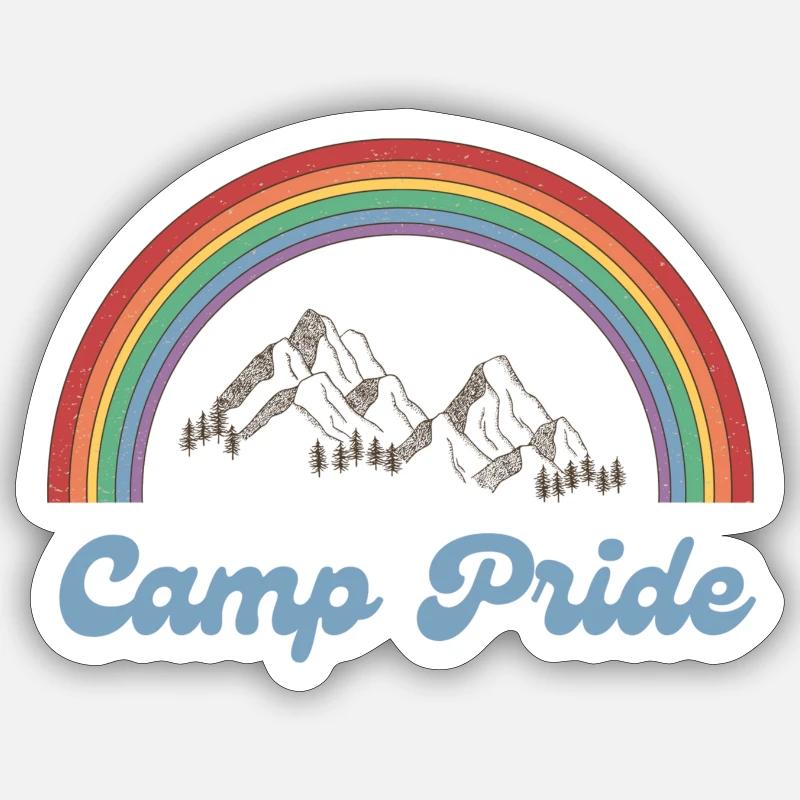 Camp Pride - Sticker Größe S (10 x 10 cm) - Mattweiß