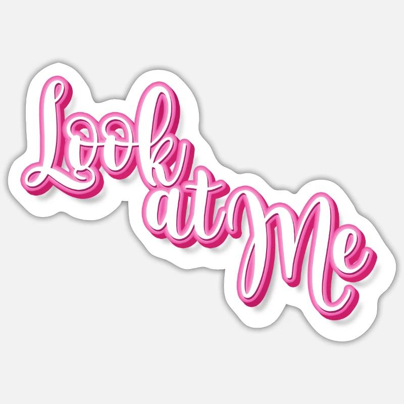 Schau mich an - Sticker Größe S (10 x 10 cm) - Mattweiß