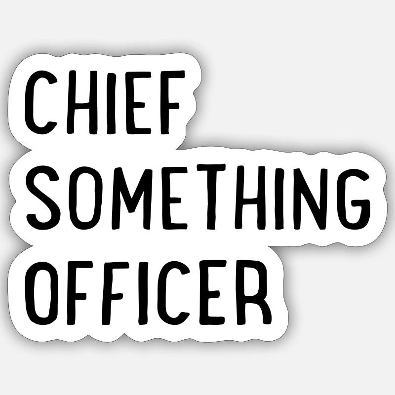 Chef de quelque chose - Sticker taille S (10 x 10 cm) - blanc mat
