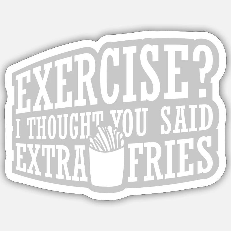 Exercice Extra Fries Citation - Sticker taille S (10 x 10 cm) - blanc mat