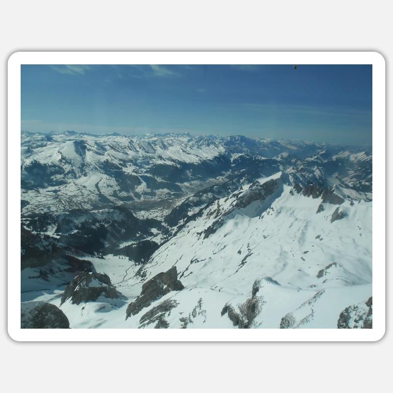 Wunderschöne Schweizer Berge Sticker Größe S (10 x 10 cm)