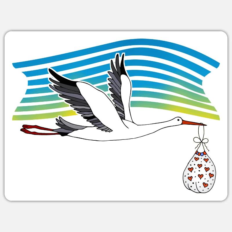 Oiseau - Sticker taille S (10 x 10 cm) - blanc mat