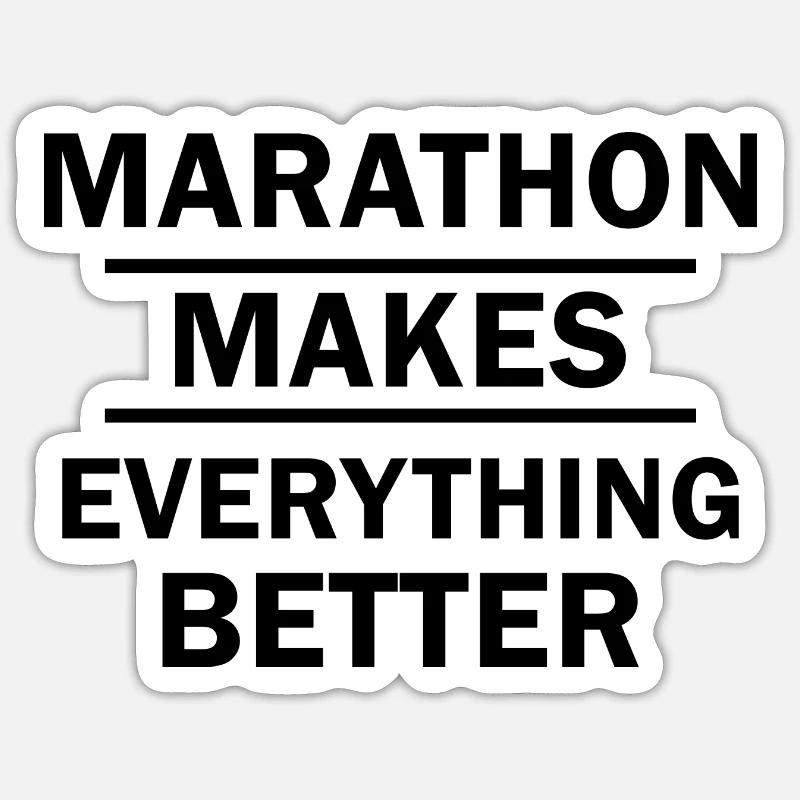 Course de marathon Sticker taille S (10 x 10 cm)