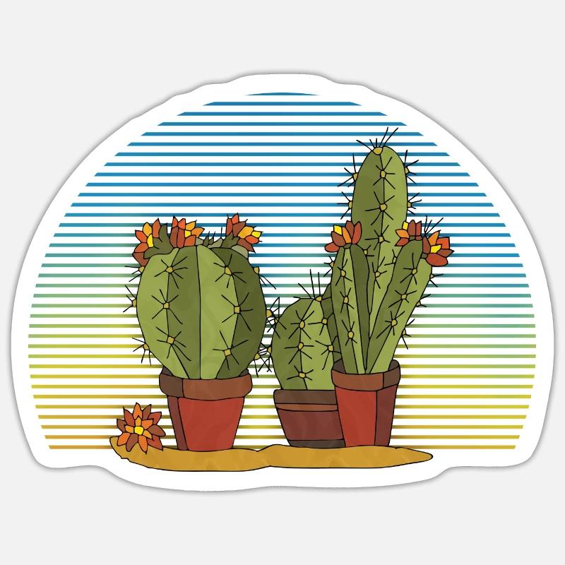 Cacti - Sticker size S (10 x 10 cm) - white matte