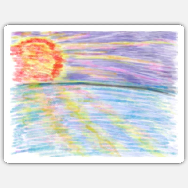 Sonnenuntergang - Sticker Größe S (10 x 10 cm) - Mattweiß