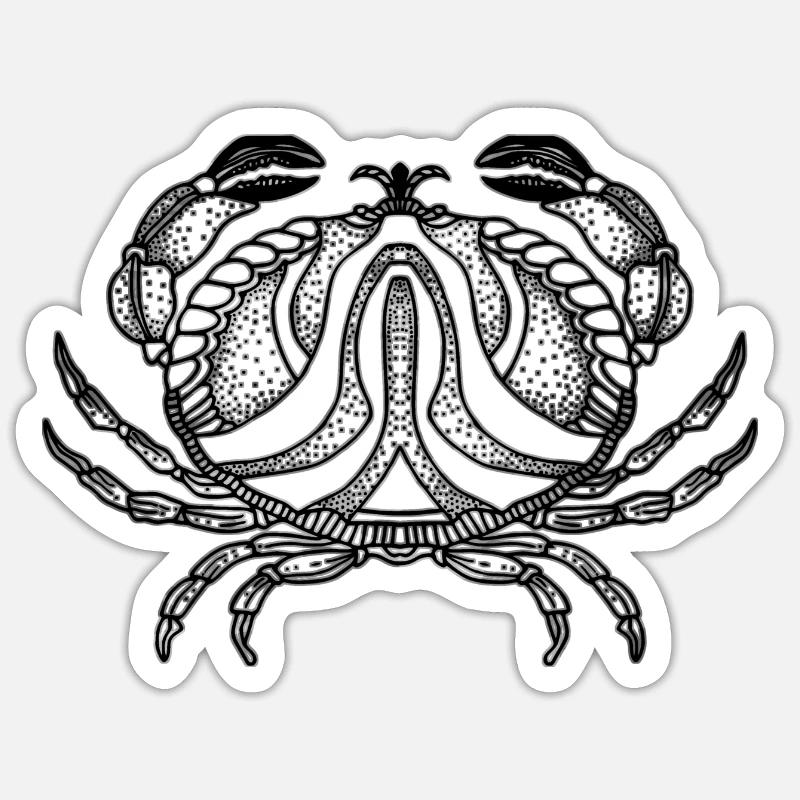Crabe - Sticker taille S (10 x 10 cm) - blanc mat