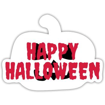 Happy halloween (Halloween pumpkin in the background) - Sticker size S (10 x 10 cm) - white matte - Front