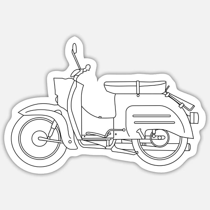 Simson Schwalbe KR51 Blueprint hell Sticker Größe S (10 x 10 cm)