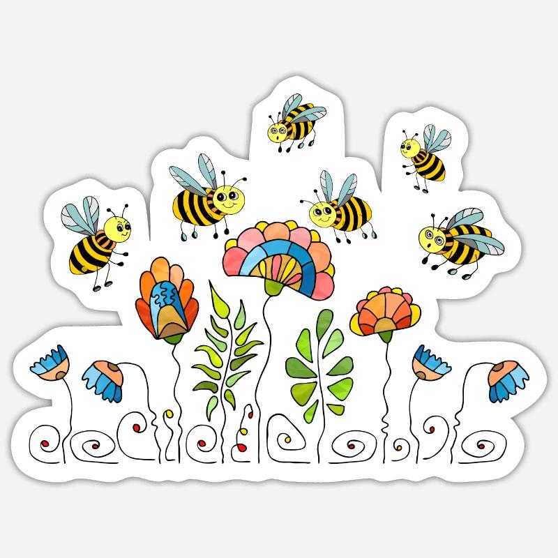 Insects - Sticker size S (10 x 10 cm) - white matte