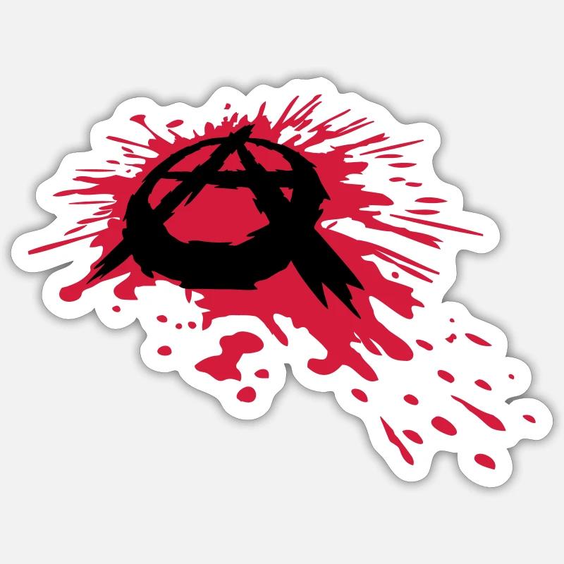 Blood spatter anarchy symbol Sticker size S (10 x 10 cm)