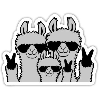 Peace Family Lama Parents - Sticker size S (10 x 10 cm) - white matte - Front
