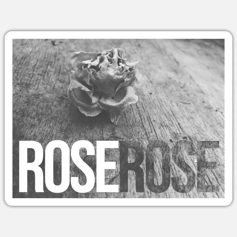 ROSE_CLEAR - Sticker Größe S (10 x 10 cm) - Mattweiß