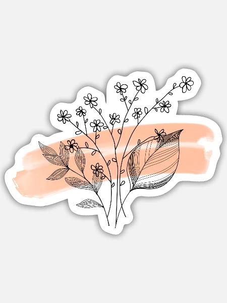 flower - Sticker Größe S (10 x 10 cm) - Mattweiß