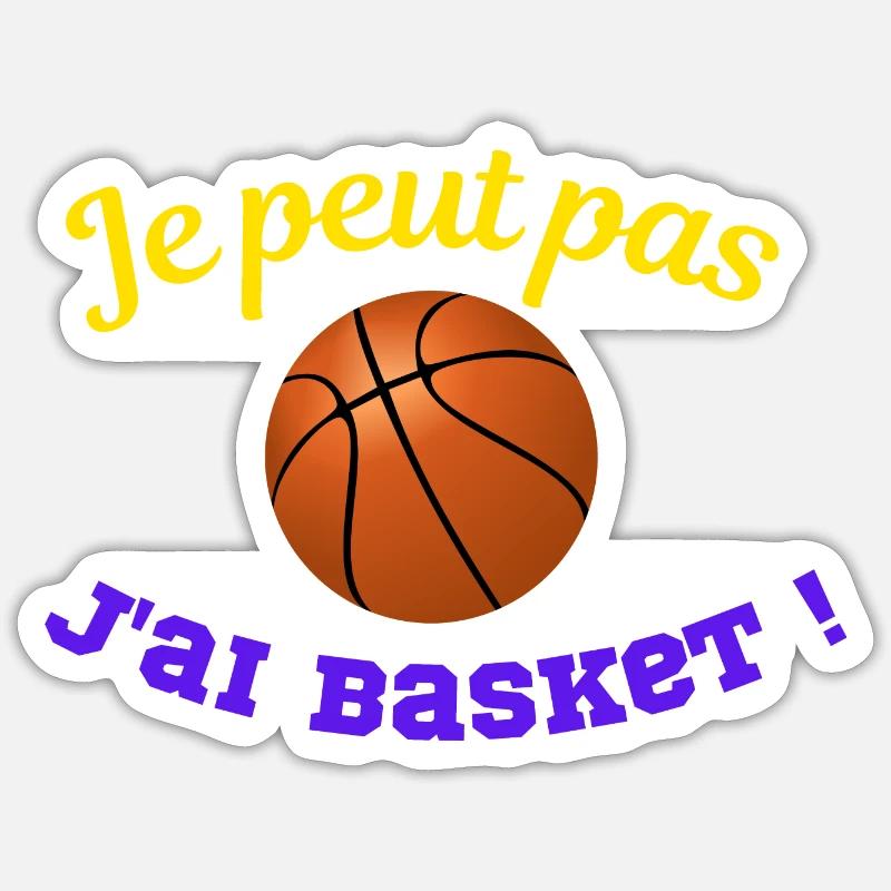 J'ai basket ! - Sticker taille S (10 x 10 cm) - blanc mat