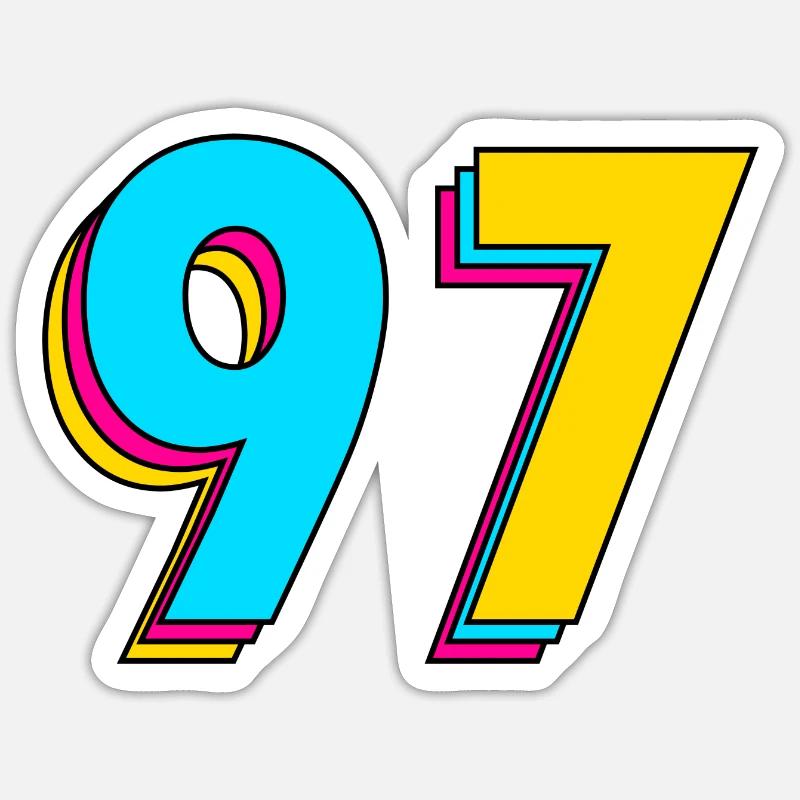 Year 97 - Sticker size S (10 x 10 cm) - white matte