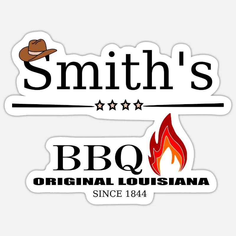 Smith's BBQ - Sticker Größe S (10 x 10 cm) - Mattweiß
