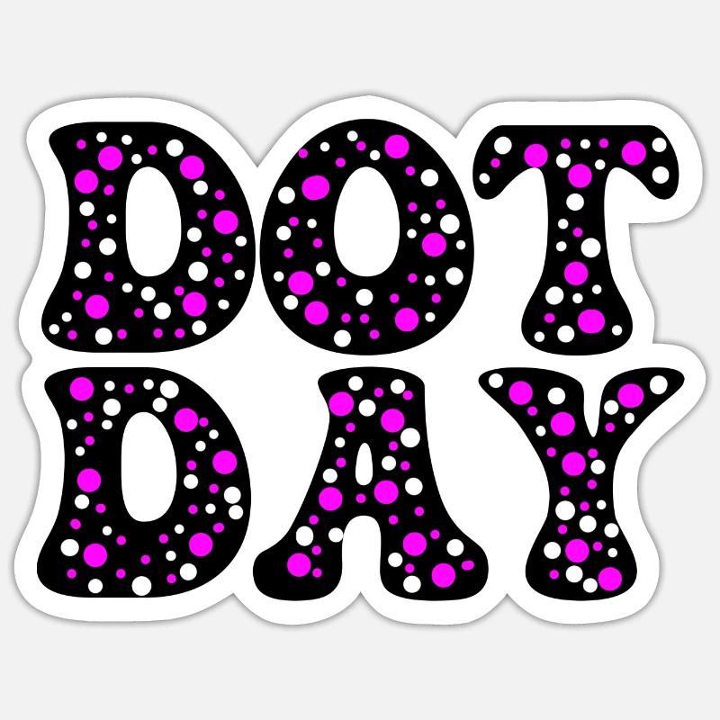 Pois violets - Sticker taille S (10 x 10 cm) - blanc mat