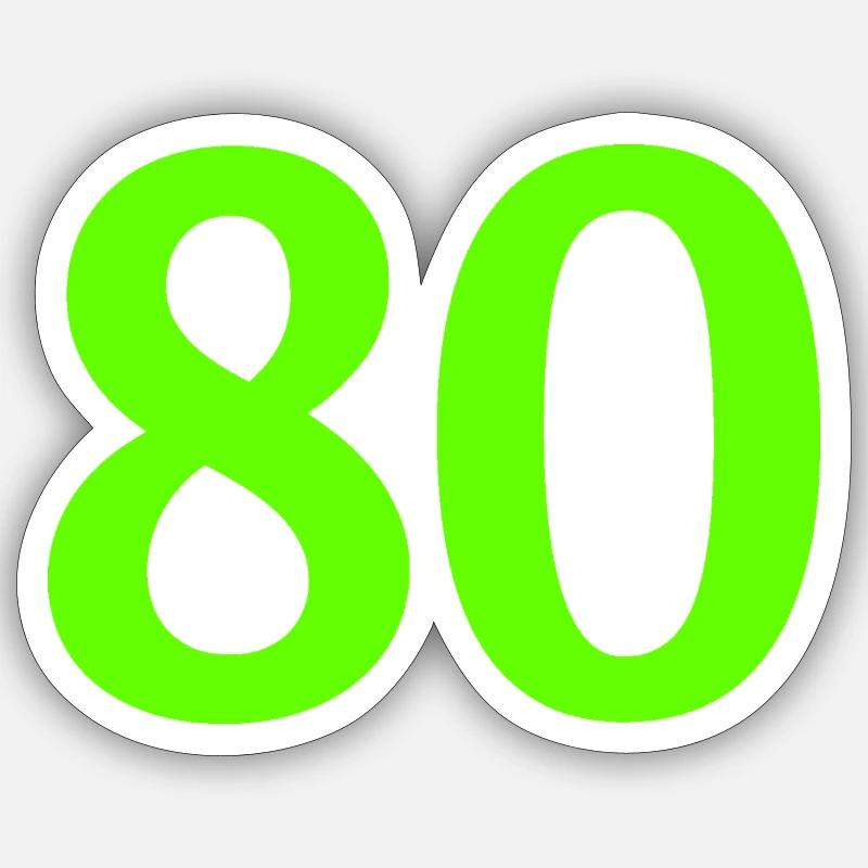 Numéro 80 Sticker taille S (10 x 10 cm)