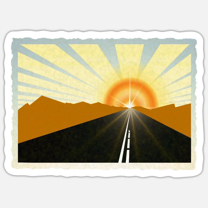 Sunset - Sticker Größe S (10 x 10 cm) - Mattweiß