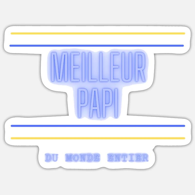 Meilleur PAPI - Sticker taille S (10 x 10 cm) - blanc mat