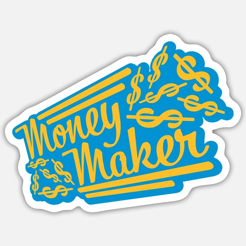 Money Maker Selfmade Dollar - Sticker Größe S (10 x 10 cm) - Mattweiß