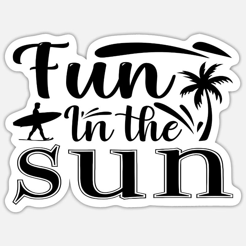 S’amuser au soleil - Sticker taille S (10 x 10 cm) - blanc mat