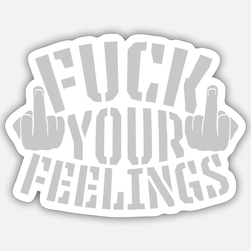 Stinkefinger baise tes sentiments - Sticker taille S (10 x 10 cm) - blanc mat