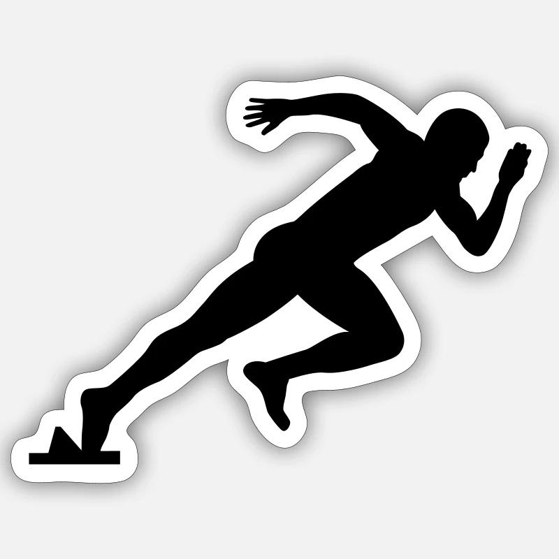 Athletics Sprinter Motif Gift Idea - Sticker size S (10 x 10 cm) - white matte