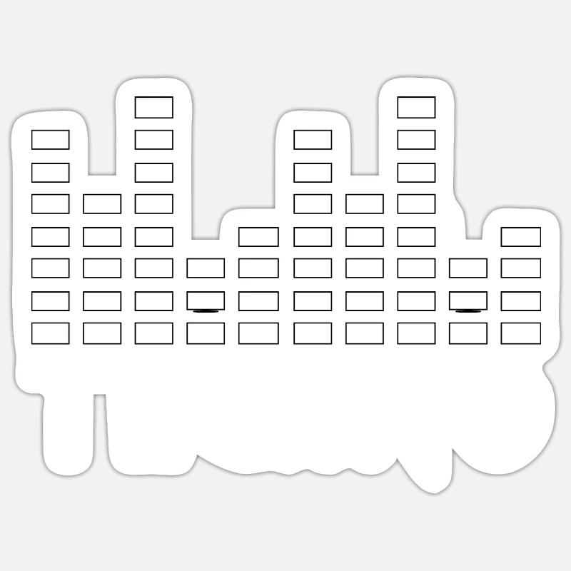 techno music - Sticker size S (10 x 10 cm) - white matte