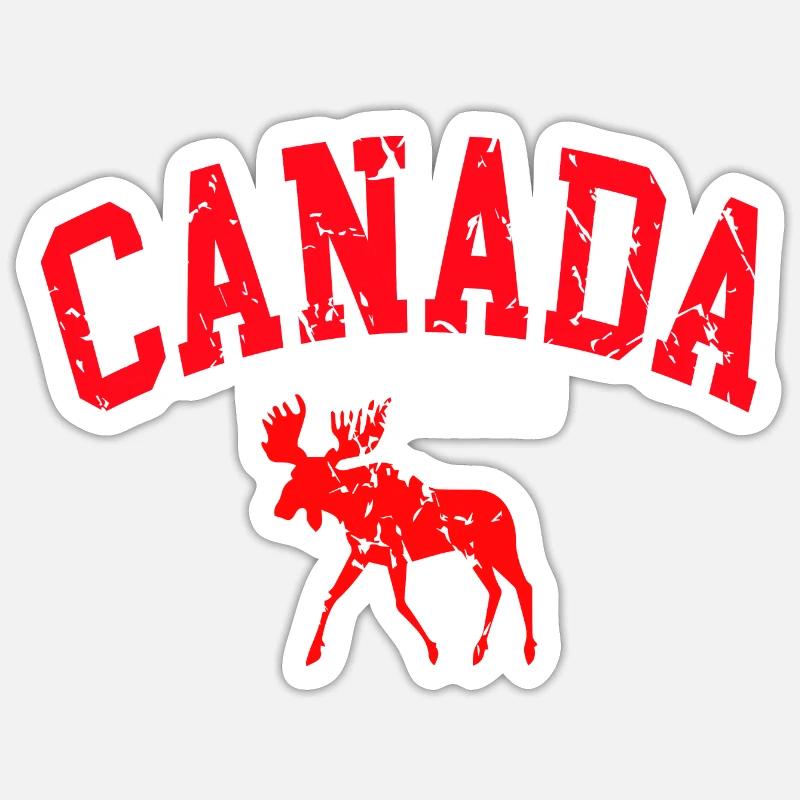 Orignal du Canada - Sticker taille S (10 x 10 cm) - blanc mat