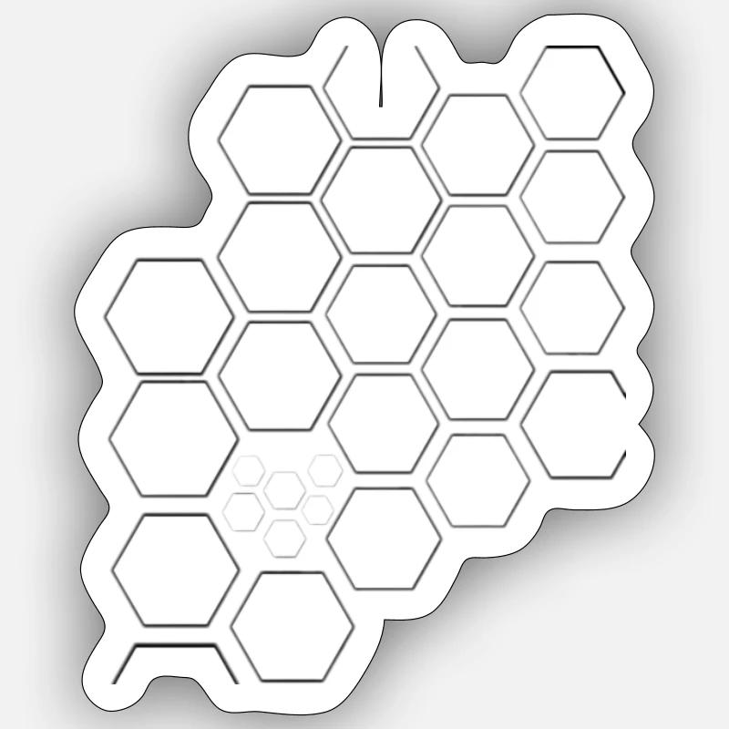 Hexagone - Sticker Größe S (10 x 10 cm) - Mattweiß