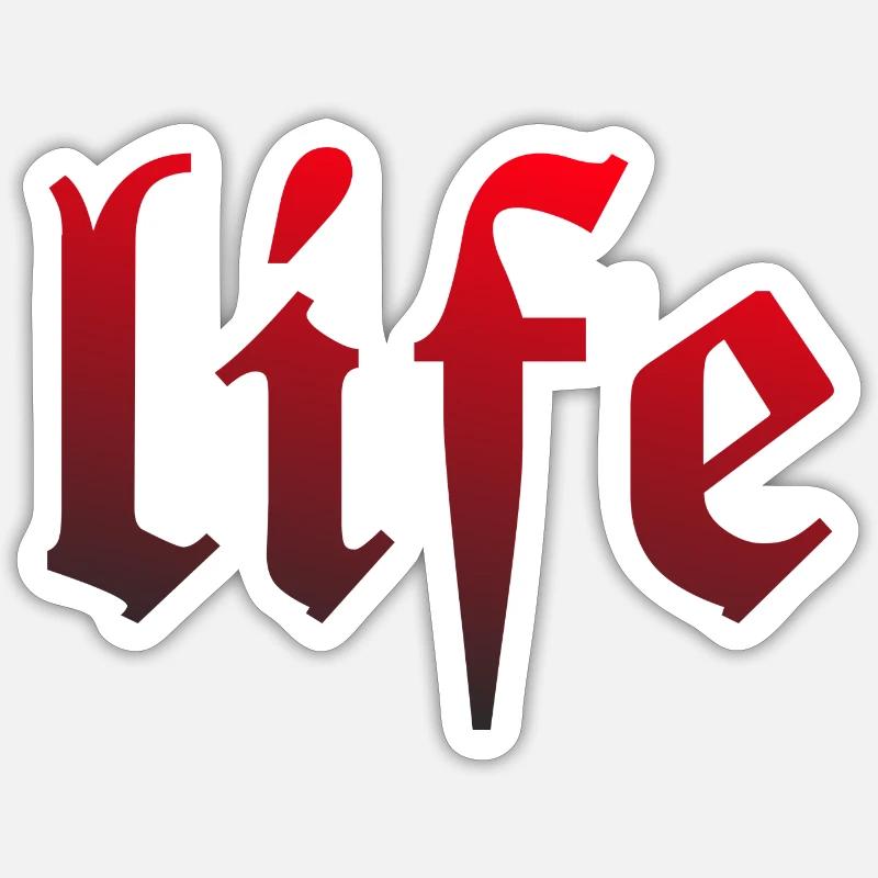Life - Sticker Größe S (10 x 10 cm) - Mattweiß