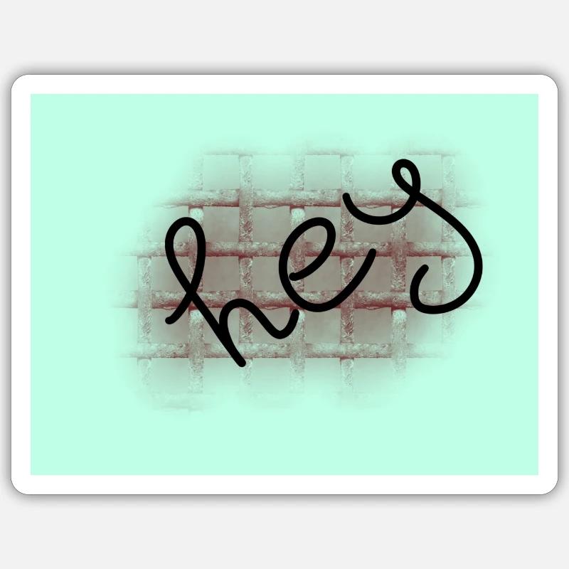 "hey" - Sticker Größe S (10 x 10 cm) - Mattweiß