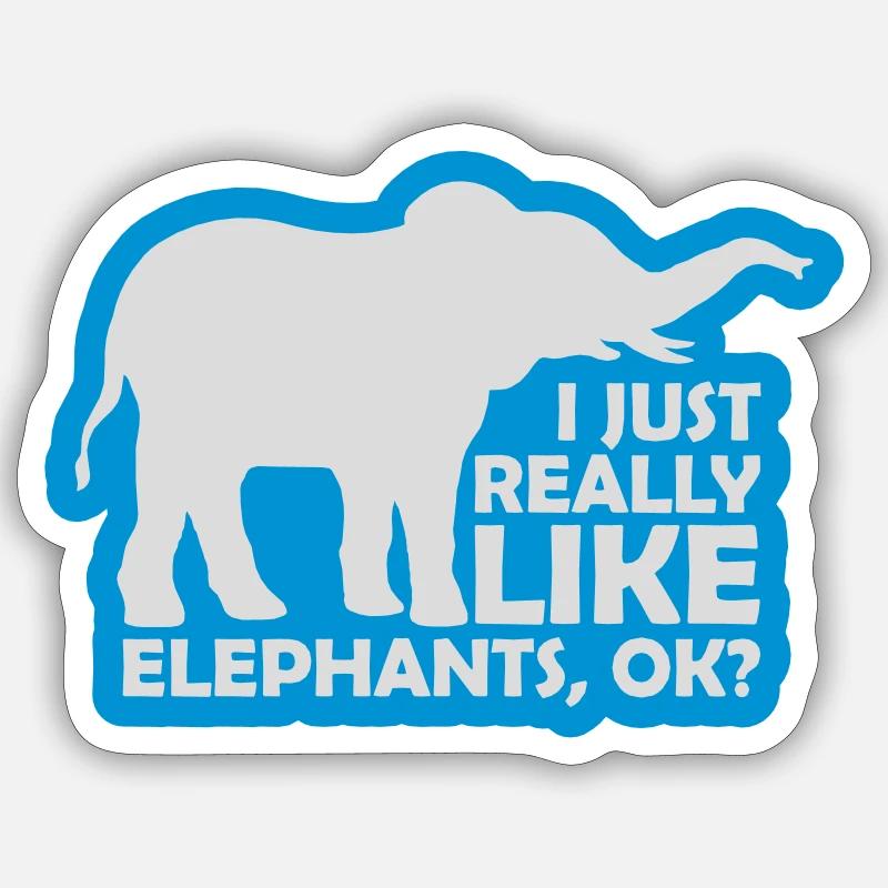 Saying really like elephants - Sticker size S (10 x 10 cm) - white matte