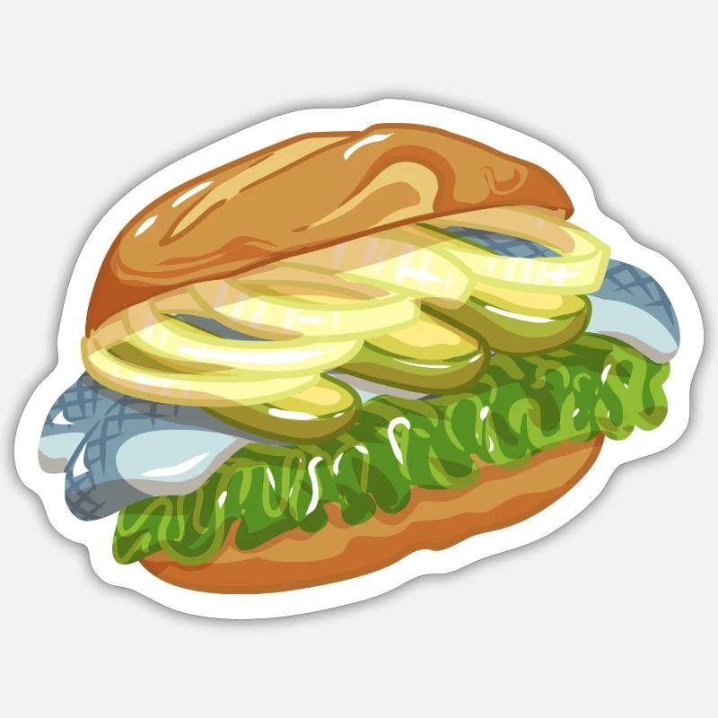 Bismarck Brötchen - Sticker Größe S (10 x 10 cm) - Mattweiß