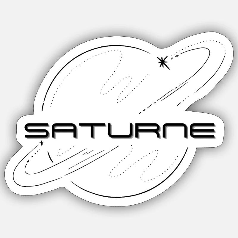 saturne - Sticker taille S (10 x 10 cm) - blanc mat